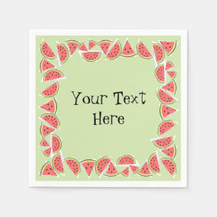 Servilleta De Papel Piezas verdes de la sandía Texto cuadrado