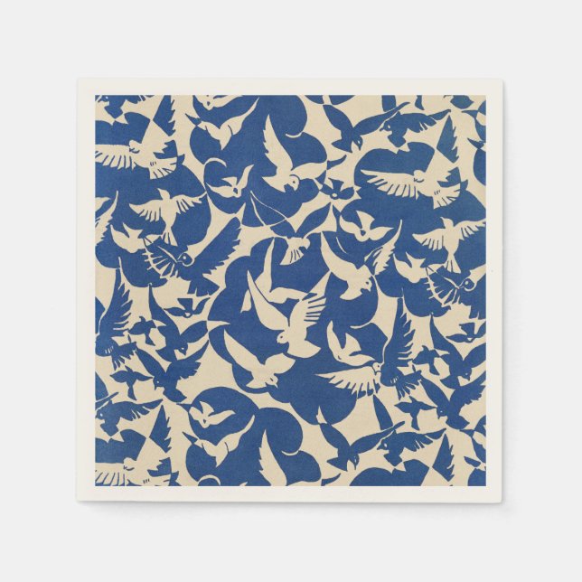 Servilleta De Papel Pigeons in white and blue Rijksmuseum Amsterdam (Anverso)