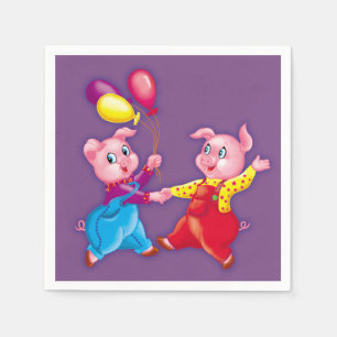 Servilleta De Papel piglet rosado alegre