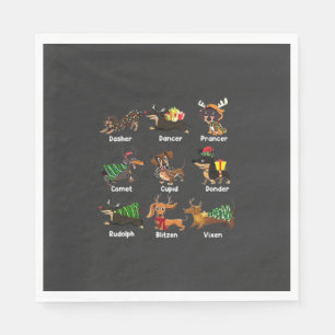Servilleta De Papel Pijamas de Navidad para Perros Dachshund Camiseta