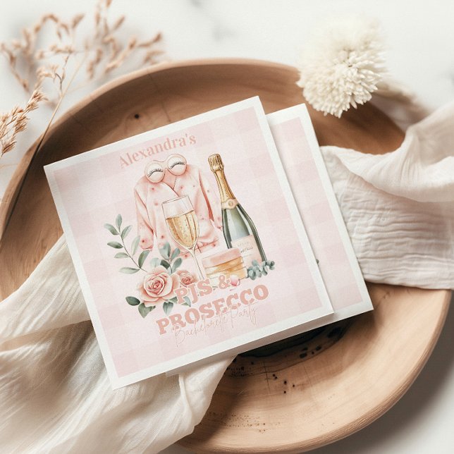 Servilleta De Papel Pijamas y Prosecco Bachelorette (Subido por el creador)