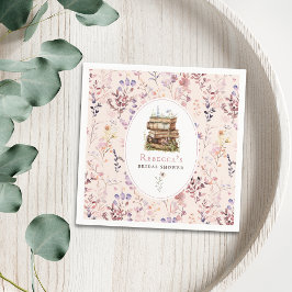 Servilleta De Papel Pila de libros despedida de soltera acuarela flor