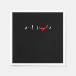 Servilleta De Papel Pilot Heartbeat Aviator Flight Engineers Airplane