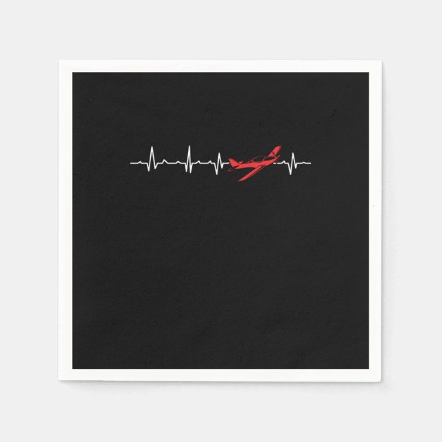 Servilleta De Papel Pilot Heartbeat Aviator Flight Engineers Airplane  (Anverso)
