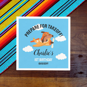 Servilleta De Papel Piloto de perro avión volador, niños aburridos cum