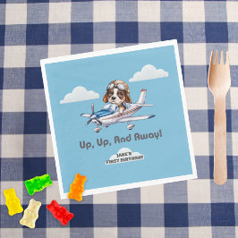 Servilleta De Papel Piloto de perro y avión Cessna, viaje, primer cump