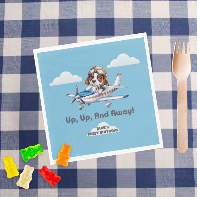 Servilleta De Papel Piloto de perro y avión Cessna, viaje, primer cump (Subido por el creador)