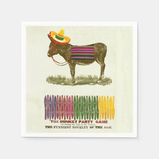Servilleta De Papel Pin the tail on the Donkey (Anverso)