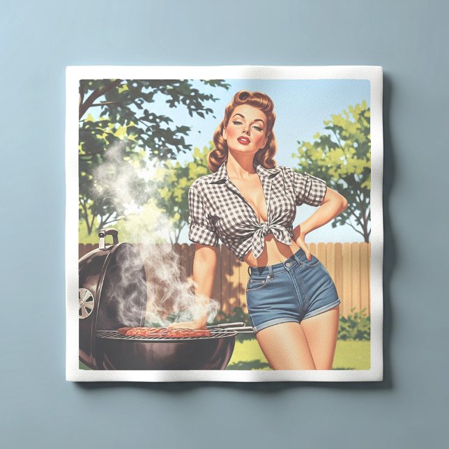 Servilleta De Papel Pin-up de barbacoa vintage (Subido por el creador)
