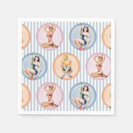 Servilleta De Papel Pin Up Ladies - Modelos Retro Pinups