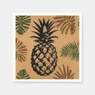 Servilleta De Papel Piña con Hojas Tropicales 