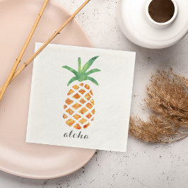 Servilleta De Papel Piña de acuarela tropical de Aloha
