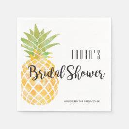 Servilleta De Papel Piña de acuarela tropical | Ducha de novia