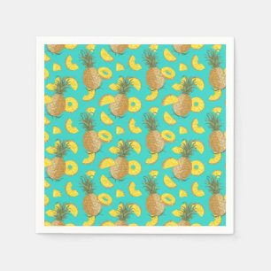 Servilleta De Papel Piña En Color Turquesa