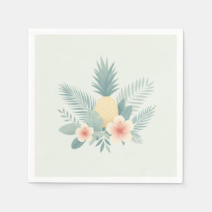 Servilleta De Papel Piña floral y Hawaiana