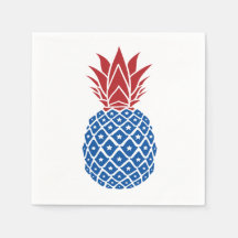 Piña roja blanca y azul