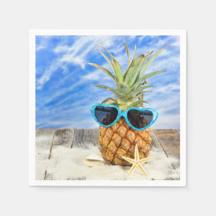 Servilleta De Papel piña tropical con gafas de sol