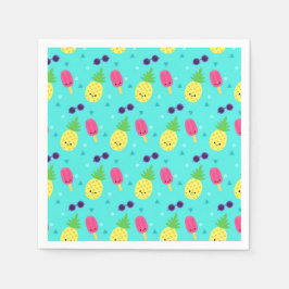 Servilleta De Papel Piñas, helados y gafas de sol