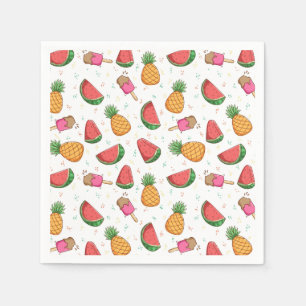 Servilleta De Papel Piñas, sandías y helados