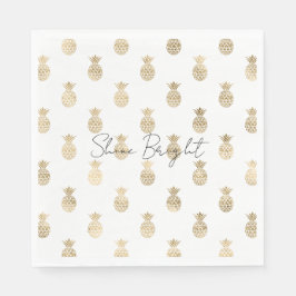 Servilleta De Papel Piñas tropicales de oro
