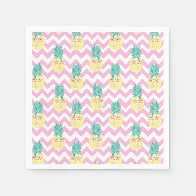 Servilleta De Papel Piñas y Chevron (Anverso)