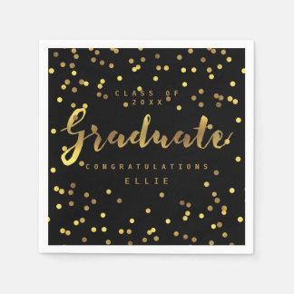 Servilleta De Papel Pincel Script Relieve metalizado dorado personaliz