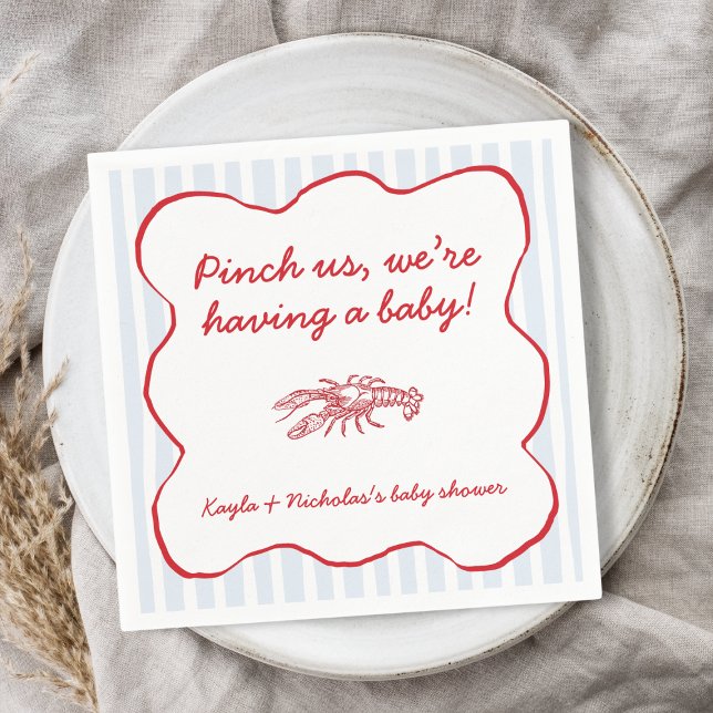 Servilleta De Papel Pinch Us Crawfish Hervir Southern Baby Shower (Pinch Us Crawfish Boil Southern Baby Shower Napkins)