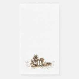 Servilleta De Papel Pine Cone Monograma Napkins