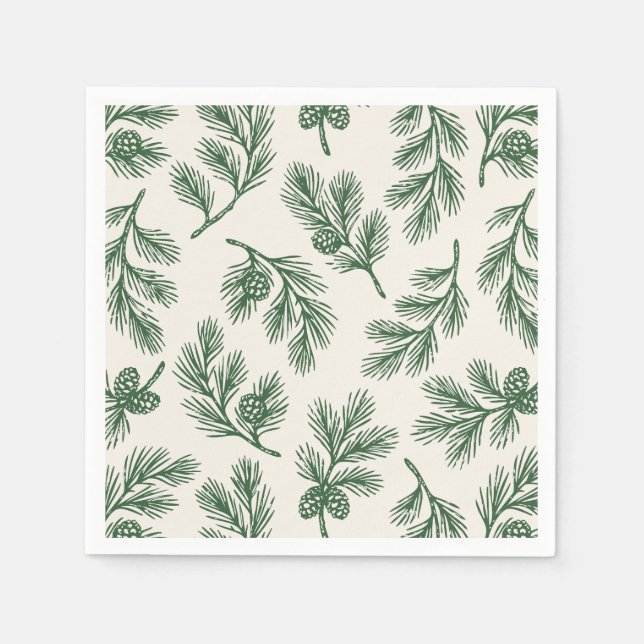 Servilleta De Papel Pine Needle Lane - Pinecone Pattern  (Anverso)