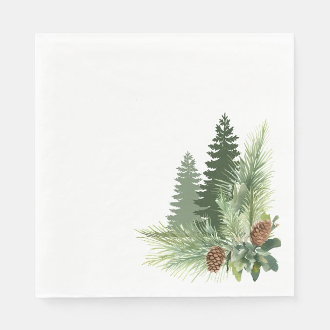 Servilleta De Papel Pine Tree 6.5x6.5 Luncheon (Anverso)