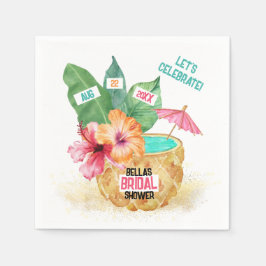 Servilleta De Papel Pineapple Palm Tropical Beach Shower