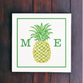 Servilleta De Papel Pineapple Pareja Dos Monograma Inicial