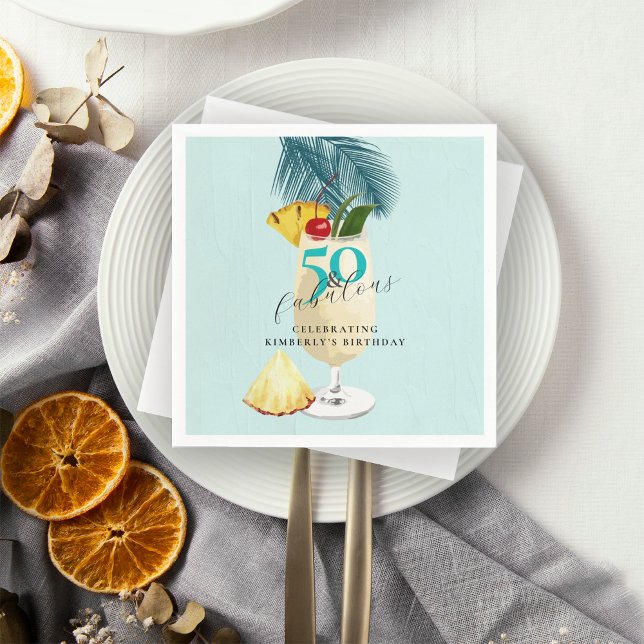 Servilleta De Papel Pineapple Pina Colada Cocktail 50 cumpleaños (Subido por el creador)