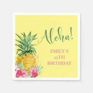 Servilleta De Papel Pineapple Tropical Aloha Fiesta Hawaii Cumpleaños