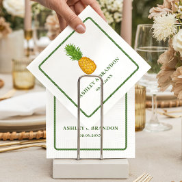 Servilleta De Papel Pineapple Tropical Beach Coastal Retro Wedding