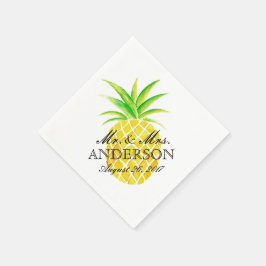 Servilleta De Papel Pineapple Watercolor Boda tropical