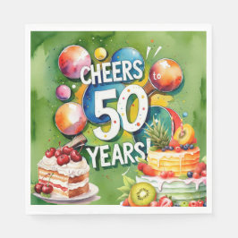 Servilleta De Papel Ping Pong 50 cumpleaños,
