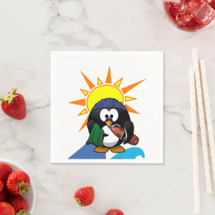Servilleta De Papel Pingüinas de papel, pingüino surfista