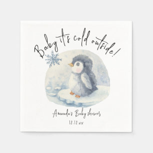 Servilleta De Papel Pingüino Ártico lindo - bebé hace frío afuera