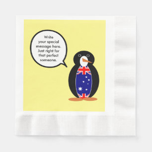 Servilleta De Papel Pingüino australiano parlante personalizado