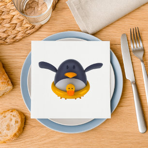Servilleta De Papel Pingüino Con Cuadros De Papel De Duque De Goma