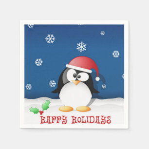 Servilleta De Papel Pingüino de Felices Fiestas