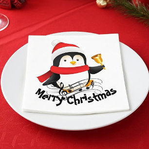 Servilleta De Papel Pingüino de Feliz Navidad