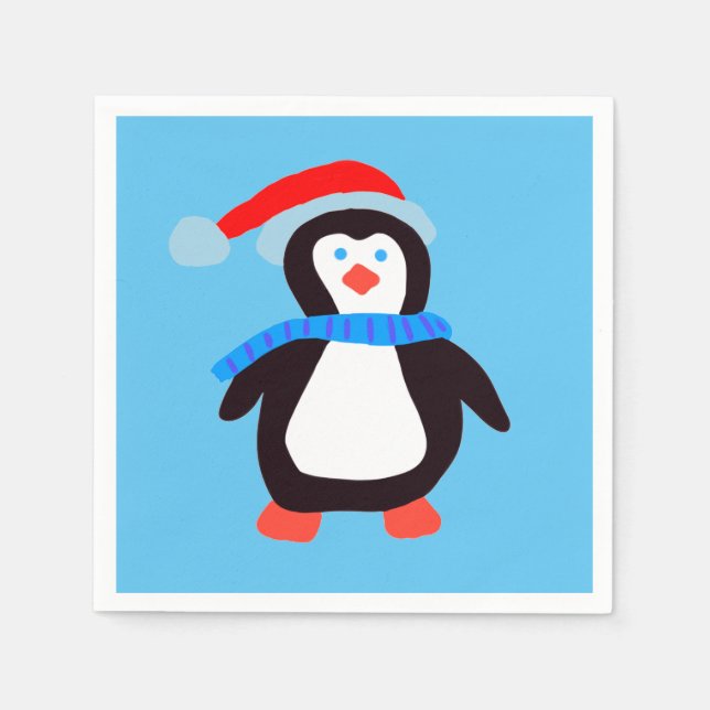 Servilleta De Papel Pingüino de invierno clásico (Anverso)
