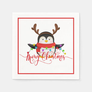 Servilleta De Papel pingüino de Navidad