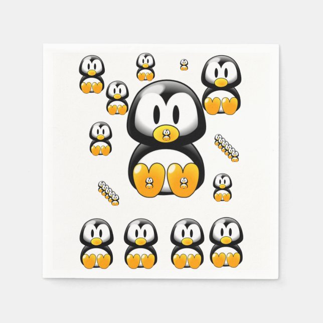 Servilleta De Papel Pingüino de servilletas de papel (Anverso)