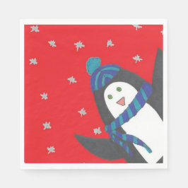 Servilleta De Papel Pingüino de vacaciones