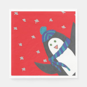 Servilleta De Papel Pingüino de vacaciones