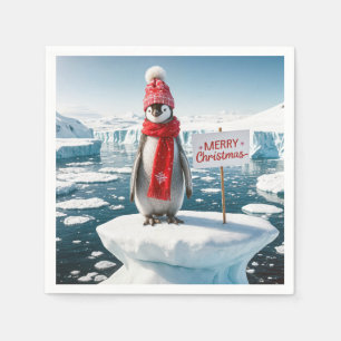 Servilleta De Papel Pingüino En Un Iceberg