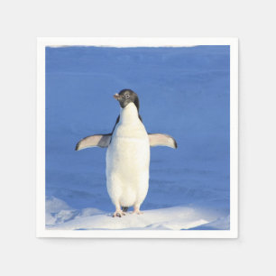Servilleta De Papel Pingüino gracioso en hielo